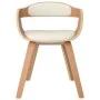 Cream synthetic leather and curved wood dining chair by vidaXL, dining chairs - Ref: Foro24-3092374, Price: 163,08 €, Discoun...