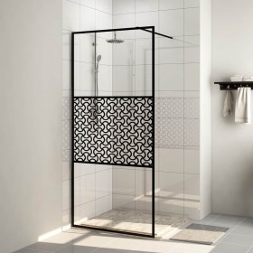 Mampara ducha accesible vidrio ESG transparente negro 115x195cm