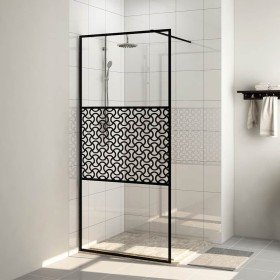 Mampara ducha accesible vidrio ESG transparente negro 115x195cm