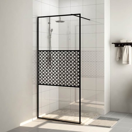 Mampara ducha accesible vidrio ESG transparente negro 115x195cm