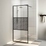 Mampara ducha accesible vidrio ESG transparente negro 115x195cm
