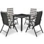 5-piece garden dining set and black aluminum cushions by vidaXL, Garden sets - Ref: Foro24-42778, Price: 430,55 €, Discount: %