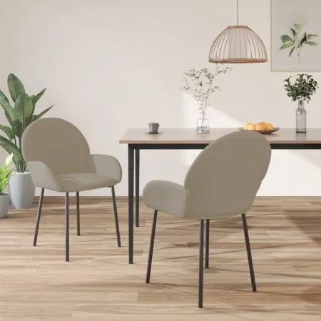 Esszimmerstühle 2 Einheiten hellgrauer Samt von vidaXL, Essstühle - Ref: Foro24-344763, Preis: 129,57 €, Rabatt: %