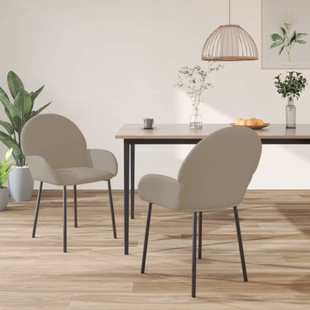Esszimmerstühle 2 Einheiten hellgrauer Samt von vidaXL, Essstühle - Ref: Foro24-344763, Preis: 124,30 €, Rabatt: %