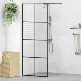 Mampara de ducha accesible vidrio ESG claro negro 80x195 cm