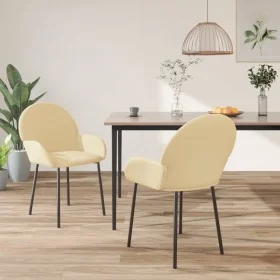 Sillas de comedor 2 unidades terciopelo crema by vidaXL, dining chairs - Ref: Foro24-344772, Price: 105,80 €, Discount: %