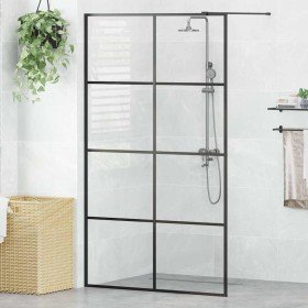 Mampara ducha accesible vidrio ESG transparente negro 115x195cm