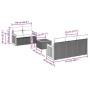Set de muebles de jardín 6 pzas y cojines ratán sintético gris