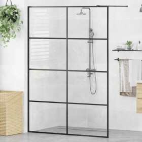 Mampara de ducha accesible vidrio ESG claro negro 140x195 cm