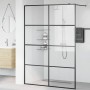 Mampara de ducha accesible vidrio ESG claro negro 140x195 cm