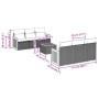 Set sofás de jardín 7 piezas y cojines ratán sintético beige