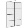 Mampara de ducha accesible vidrio ESG claro negro 140x195 cm