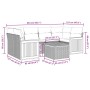 Set sofás de jardín 7 piezas y cojines ratán sintético beige