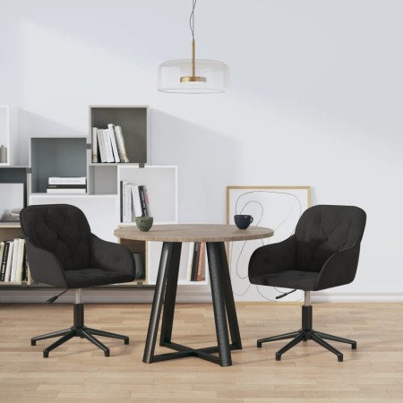 Drehbare Esszimmerstühle, 2 Stück, schwarzer Samt von vidaXL, Essstühle - Ref: Foro24-3103383, Preis: 174,93 €, Rabatt: %