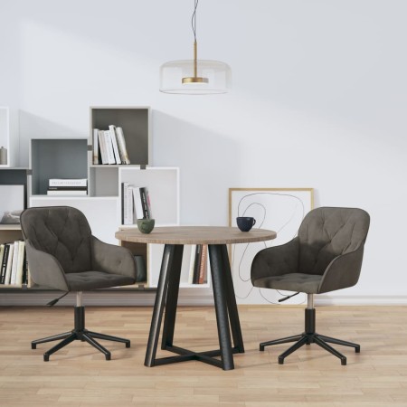 Drehbare Esszimmerstühle, 2 Einheiten, dunkelgrauer Samt von vidaXL, Essstühle - Ref: Foro24-3103378, Preis: 159,91 €, Rabatt: %