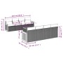 Set de sofás de jardín 9 pzas con cojines ratán sintético beige