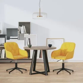 Drehbare Esszimmerstühle, 2 Stück, gelber Samt von vidaXL, Essstühle - Ref: Foro24-3103384, Preis: 149,24 €, Rabatt: %