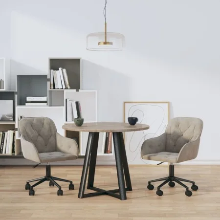 2 Stück drehbare Esszimmerstühle aus hellgrauem Samt von vidaXL, Essstühle - Ref: Foro24-3103421, Preis: 151,88 €, Rabatt: %