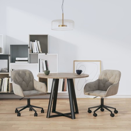 Sillas de comedor giratorias 2 uds de terciopelo gris claro de vidaXL, Sillas de comedor - Ref: Foro24-3103421, Precio: 154,2...