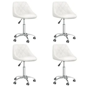 Drehbare Esszimmerstühle, 4 Stück, weißes Kunstleder. von vidaXL, Essstühle - Ref: Foro24-3088665, Preis: 255,02 €, Rabatt: %