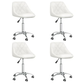 Drehbare Esszimmerstühle, 4 Stück, weißes Kunstleder. von vidaXL, Essstühle - Ref: Foro24-3088665, Preis: 259,79 €, Rabatt: %