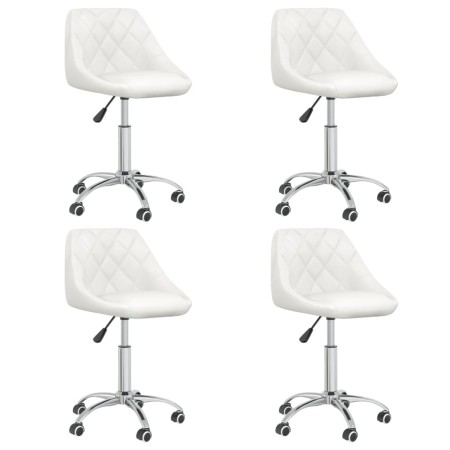 Sillas de comedor giratorias 4 unidades cuero sintético blanco by vidaXL, dining chairs - Ref: Foro24-3088665, Price: 259,65 ...