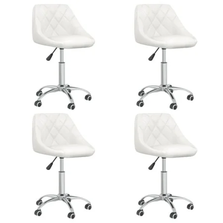 Sillas de comedor giratorias 4 unidades cuero sintético blanco de vidaXL, Sillas de comedor - Ref: Foro24-3088665, Precio: 25...