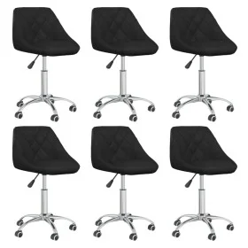 Drehbare Esszimmerstühle 6-teilig aus schwarzem Kunstleder von vidaXL, Essstühle - Ref: Foro24-3088676, Preis: 390,65 €, Raba...
