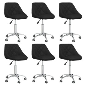 Sillas de comedor giratorias 6 unidades cuero sintético negro de vidaXL, Sillas de comedor - Ref: Foro24-3088676, Precio: 397...