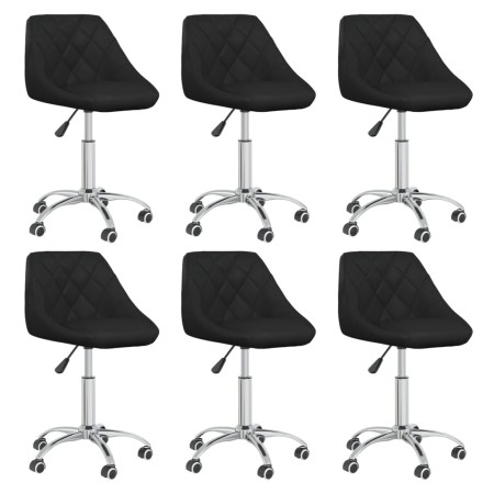 Drehbare Esszimmerstühle 6-teilig aus schwarzem Kunstleder von vidaXL, Essstühle - Ref: Foro24-3088676, Preis: 397,98 €, Raba...