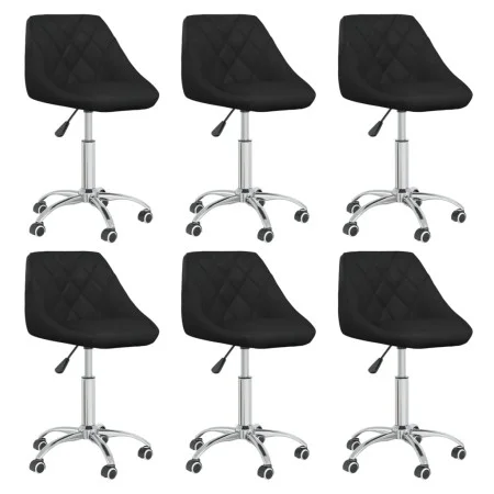 Swivel dining chairs 6 units black synthetic leather by vidaXL, dining chairs - Ref: Foro24-3088676, Price: 390,65 €, Discoun...