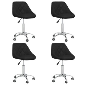 Sillas de comedor giratorias 4 unidades cuero sintético negro de vidaXL, Sillas de comedor - Ref: Foro24-3088666, Precio: 267...