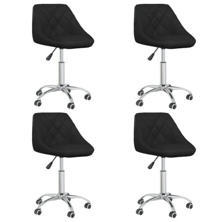 Sillas de comedor giratorias 4 unidades cuero sintético negro de vidaXL, Sillas de comedor - Ref: Foro24-3088666, Precio: 266...