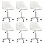 Drehbare Esszimmerstühle, 6 Stück, weißes Kunstleder von vidaXL, Essstühle - Ref: Foro24-3088675, Preis: 380,74 €, Rabatt: %