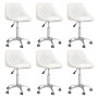 Drehbare Esszimmerstühle, 6 Stück, weißes Kunstleder von vidaXL, Essstühle - Ref: Foro24-3088675, Preis: 387,88 €, Rabatt: %