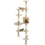 Wall-mounted cat scratching post with sisal post 194 cm beige by vidaXL, Cat furniture - Ref: Foro24-170588, Price: 101,68 €,...