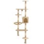 Wall-mounted cat scratching post with sisal post 194 cm beige by vidaXL, Cat furniture - Ref: Foro24-170588, Price: 103,38 €,...