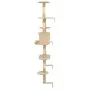 Wall-mounted cat scratching post with sisal post 194 cm beige by vidaXL, Cat furniture - Ref: Foro24-170588, Price: 101,68 €,...