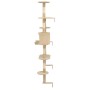 Wandmontierter Katzenkratzbaum mit Sisalstamm 194 cm beige von vidaXL, Katzenmöbel - Ref: Foro24-170588, Preis: 103,38 €, Rab...