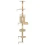 Wall-mounted cat scratching post with sisal post 194 cm beige by vidaXL, Cat furniture - Ref: Foro24-170588, Price: 101,68 €,...