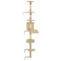 Wandmontierter Katzenkratzbaum mit Sisalstamm 194 cm beige von vidaXL, Katzenmöbel - Ref: Foro24-170588, Preis: 103,38 €, Rab...