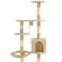 Wall-mounted cat scratching post with sisal post 194 cm beige by vidaXL, Cat furniture - Ref: Foro24-170588, Price: 101,68 €,...