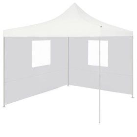 Carpa plegable profesional con 2 paredes acero blanco 2x2 m