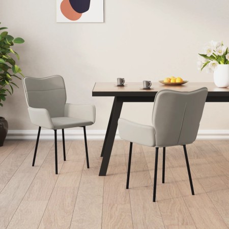 Esszimmerstühle 2 Einheiten hellgrauer Samt von vidaXL, Essstühle - Ref: Foro24-344820, Preis: 138,97 €, Rabatt: %