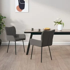 Dining chairs 2 units dark gray fabric by vidaXL, dining chairs - Ref: Foro24-344832, Price: 128,65 €, Discount: %