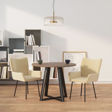 Esszimmerstühle, 2 Einheiten, cremefarbener Samt von vidaXL, Essstühle - Ref: Foro24-344807, Preis: 94,69 €, Rabatt: %