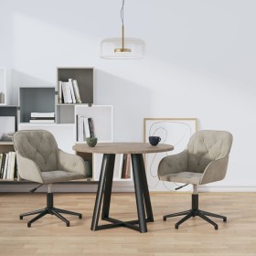 2 Stück drehbare Esszimmerstühle aus hellgrauem Samt von vidaXL, Essstühle - Ref: Foro24-3103377, Preis: 160,91 €, Rabatt: %