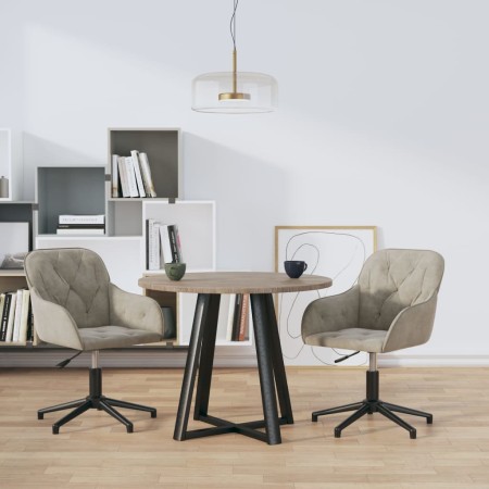 2pcs Light Gray Velvet Swivel Dining Chairs by vidaXL, dining chairs - Ref: Foro24-3103377, Price: 160,91 €, Discount: %