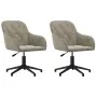 2 Stück drehbare Esszimmerstühle aus hellgrauem Samt von vidaXL, Essstühle - Ref: Foro24-3103377, Preis: 152,76 €, Rabatt: %
