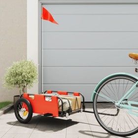 Fahrradanhänger aus Eisen und orangefarbenem Oxford-Stoff von vidaXL, Fahrradanhänger - Ref: Foro24-94159, Preis: 79,18 €, Ra...